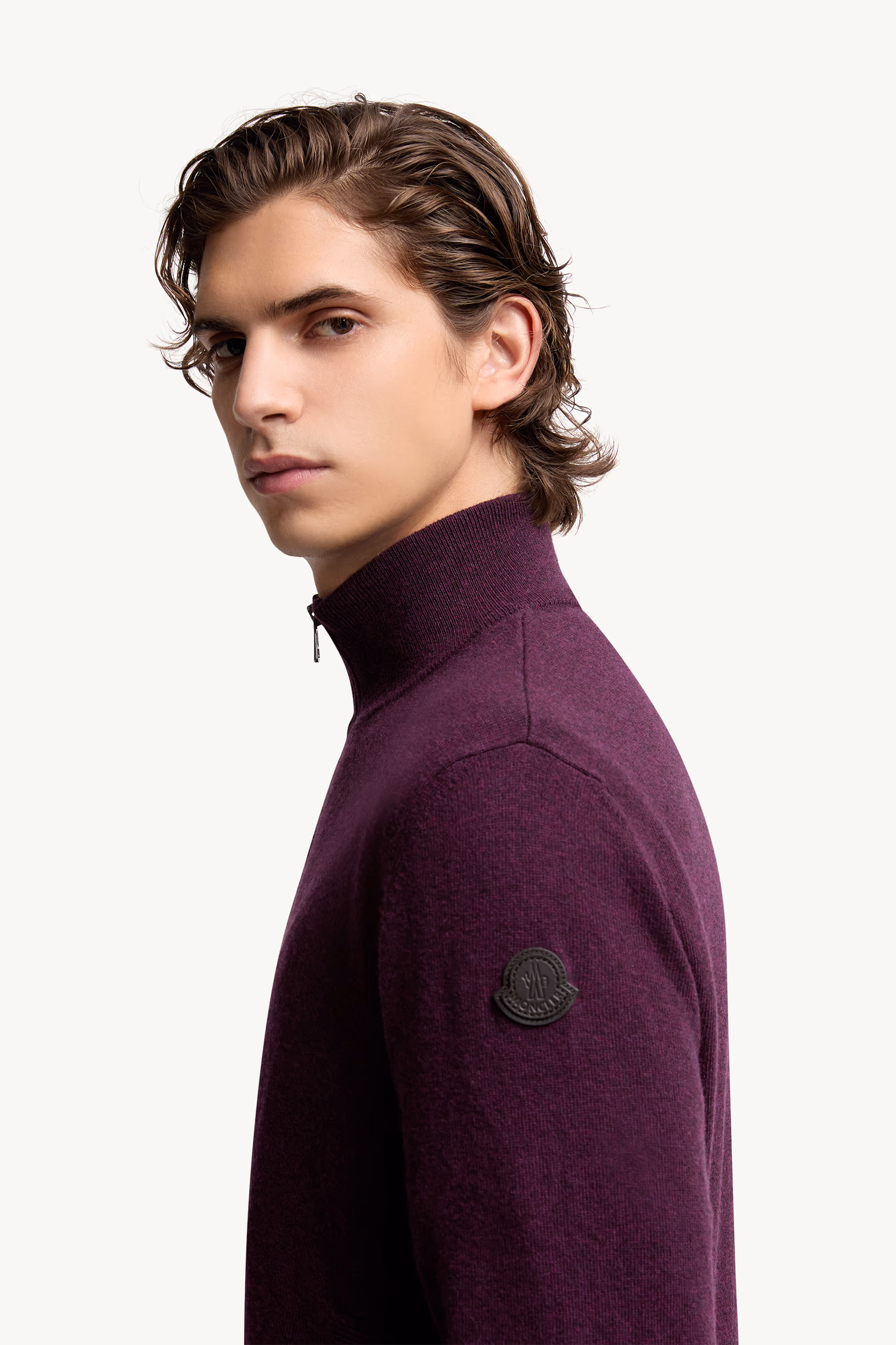 Wool & Cashmere Zip-Up Cardigan Men Purple Moncler 4